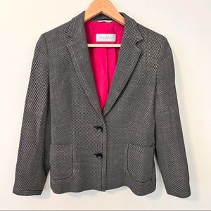 Max Mara Wool Blend 2 button Blazer/Blk & White/Size 8